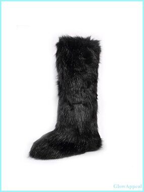 Faux Fur Knee High Boots Fuzzy Fluffy Winter Snow Boots